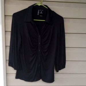 Bisou Bisou black blouse womens  size Med